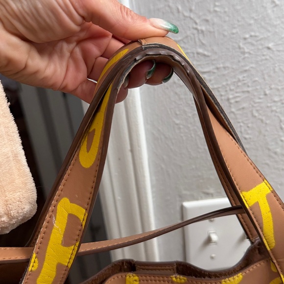 Stella McCartney Tan Tote with Yellow Graphics - Picture 8 of 10
